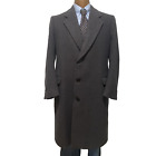 Eaton Men's Wool Long Button Down Overcoat Gray Preppy Size 42R Lined