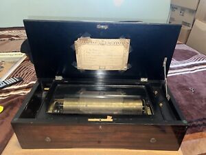 The Fabrique Of Geneve Single Cylinder Music Box Collectors Item Vintage