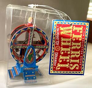 Tin Penny Toy Ferris Wheel Ornament In Box Collector Series Mini Carnival Ride