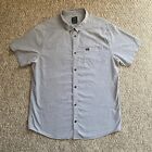 RVCA Shirt Mens XL Gray Slim Fit Short Sleeve Button Up Casual READ