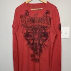 Retribution Gothic Cross Red Long Sleeve Thermal Shirt XL Y2K Affliction Style