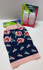 Vibrant Life Pink & Blue Floral XS-5 to 10 lbs & XS/S Dog Socks-NEW