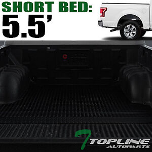 Topline For 2015-2023 Ford F150 5.5' Short Cab Rubber Truck Bed Mat Liners - Blk (For: Ford F-150)