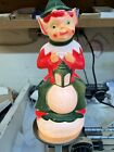Vintage 1970 Empire 13” Elf Lighted Blow Mold Christmas Pixie
