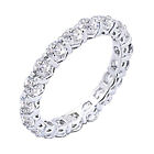 Eternity Wedding Band Ring 14K White Gold Plated Sterling For Women