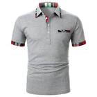 Men's Summer Short Sleeve Shirts Casual Business Golf Zip Slim Fit Tops T Shirt