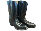 Vtg Acme Brand 9080 Black Cowboy Boots Vulcan Soles Men's Size 10.5 D