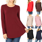Women's Long Sleeve Tunic Top Casual Crew Neck Basic T-Shirt Blouse Loose Fit