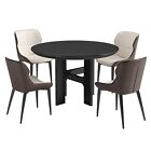 Guyii Round Dining Table Kitchen Table w/4 Chairs Dining Room Table Black Table