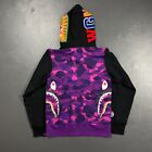 100% Authentic Bape A Bathing Ape Side Zip Shark Wide Pullover Hoodie Size S