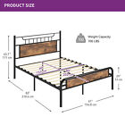 Twin/Full/Queen Size Bed Frame With Wooden Headboard Heavy Duty Metal Platform