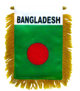 1 Dozen Bangladesh Mini Banner Flag 4x6in International Rear view Mirror Flag