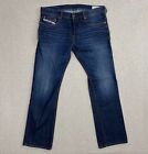 DIESEL Industry ZATINY Jeans Mens 34x33 Regular Bootcut Dark Wash Cotton Blue