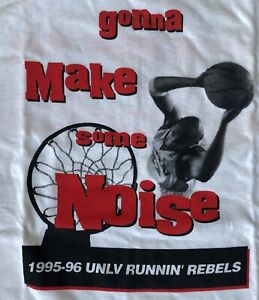 UNLV Rebels Basketball T Shirt Large Make Noise PowerBar Single Stitch USA Vtg