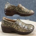 Bolo Shoes Womens 7.5 M Casual Sip On Animal Print Wedge Clogs Faux Leather