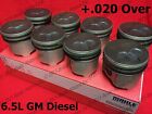 6.5 6.5L Diesel Pistons +.020 1992-02 MAHLE Coated (set of 8) GM Chevy w/ Rings