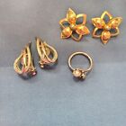 Vintage jewelry lot signed Sarah Coventry- 2 Pr. Earrings & Ring