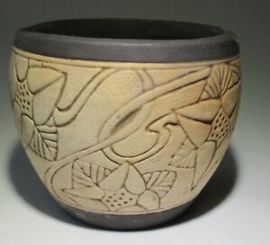 Weller pottery Burntwood vase pot 4