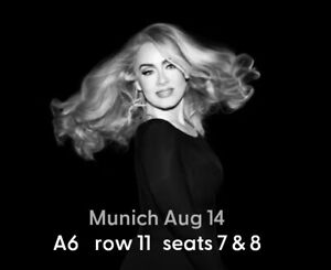 2 tickets Adele Munich Aug 14 A6 Row 11 Floor Reserved Seating