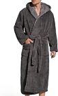 SlumberMee Mens Fleece Plush Robe with Hood Ultra Soft Fluffy Full Length Long w