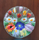 William McGrath Fused Art Glass Spring Bouquet Signed 14