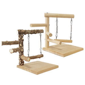 New ListingBird Play Stand Cockatiel Playground Parrot Wood Perch Gym Toy Wood Parrot Stand