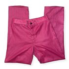 Vintage 70s hot pink pants Sasson Shiny Disco Metallic wide leg 26