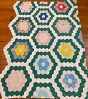 Vintage Grandmother's Flower Garden cutter quilt piece 32