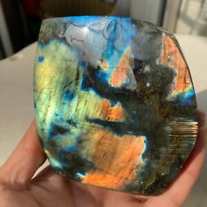 2.35LB Natural Large Labradorite Quartz Crystal Mineral Spectrolite Healing C67