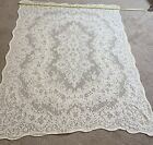 Antique Beautifully Detailed Lace Tablecloth Oblong Ivory 60” X 75” -$ REDUCED $