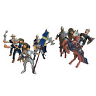 Schleich Papo Knights Figures 5 Soldiers  2 Knights, and 2 horses