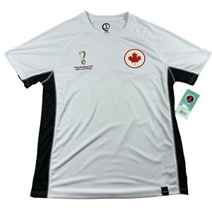 FIFA World Cup 2022 Canada T Shirt Short Sleeve Top XL Wicking White Qatar