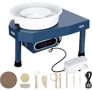 Pottery Wheel Ceramic Machine 30CM with Foot Pedal & LCD Screen, Electric