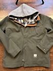 Burton Dry Ride Dunmore Flannel Lined Green Hooded Snowboard Jacket Mens XXL