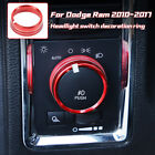 Inner Red Headlight Switch Button Decal Trim Ring Cover Bezel for Dodge Ram 10+ (For: 2015 Ram 1500)