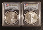 2021 T-1 & T-2 PCGS MINT STATE MS70 FIRST STRIKE SILVER EAGLES BLUE FLAG LABEL