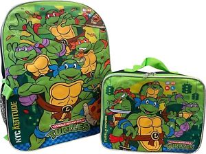 Teenage Mutant Ninja Turtles School Backpack Book Bag Lunch Box TMNT 16