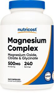 Nutricost Magnesium Complex 500mg, 240 Capsules - Gluten Free and Non-GMO