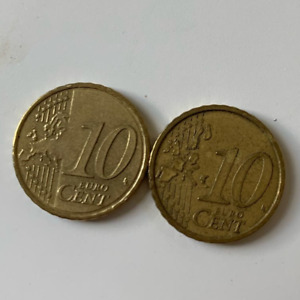 New ListingLot of 2 Rare Euro 10 Cents Austria and France 19mm Coin