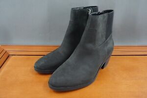 Vionic Shantelle Women 7.5 Shoes Black Leather Casual Side Zip Ankle Booties