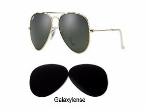 Galaxy Replacement Lenses Ray Ban RB3026 Aviator Black 62mm Sunglasses Polarized