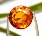 8.60 Ct Loose Gemstone Natural Orange Sapphire CGI Certified Round Shape