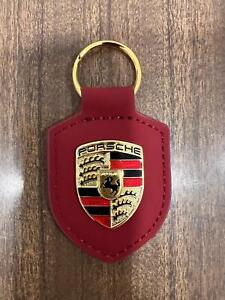 Porsche Crest Key Ring Black and Red