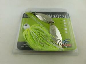Accent River Special Spinnerbait 1/2oz White/Chartreuse Double Willow N/N Bait