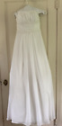 David's Bridal Strapless Ivory Beaded Wedding Dress  Empire Waist Size 4