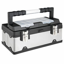 18 Inch Tool Box Stainless Steel and Plastic Portable Organizer w/ Lid Organizer