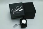 Vestal 'Shiv' Unisex Black PU Watch with Silver Dial