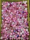 Mixed Bead Lot 6 Bags Glass, Acrylic, Gemstones Free Charms