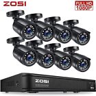 ZOSI 8CH 1080P DVR 2MP Home Security Surveillance Camera System CCTV 24/7 View