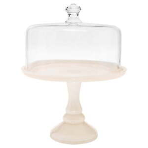 The Pioneer Woman Timeless Beauty 10-Inch Cake Stand with Glass Cover Milk White
